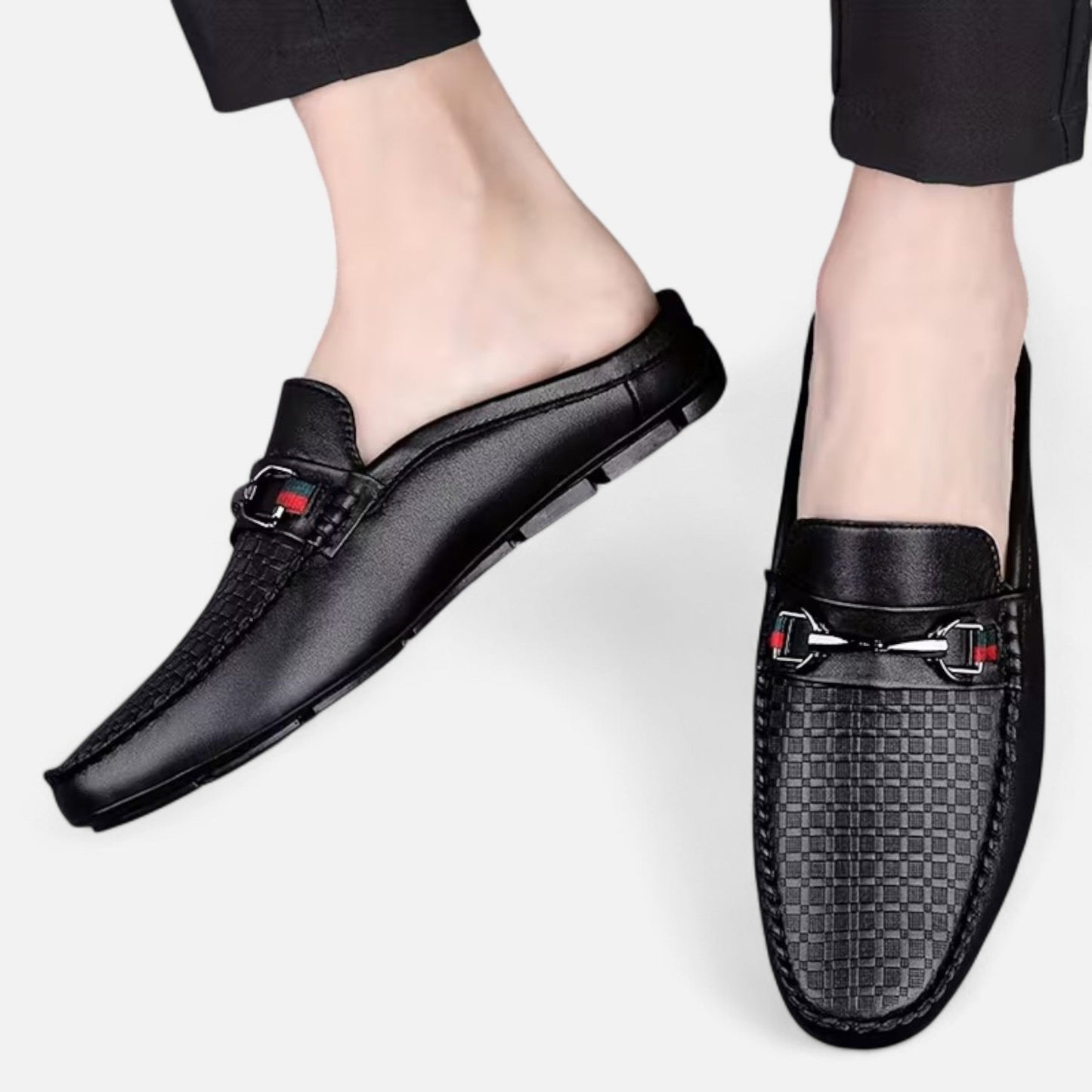 Premium Men's Retro Moc Toe Mule Shoes | Smart Casual Footwear for Comfort and Style | Premium Comfort Home & Lifestyle Product UK