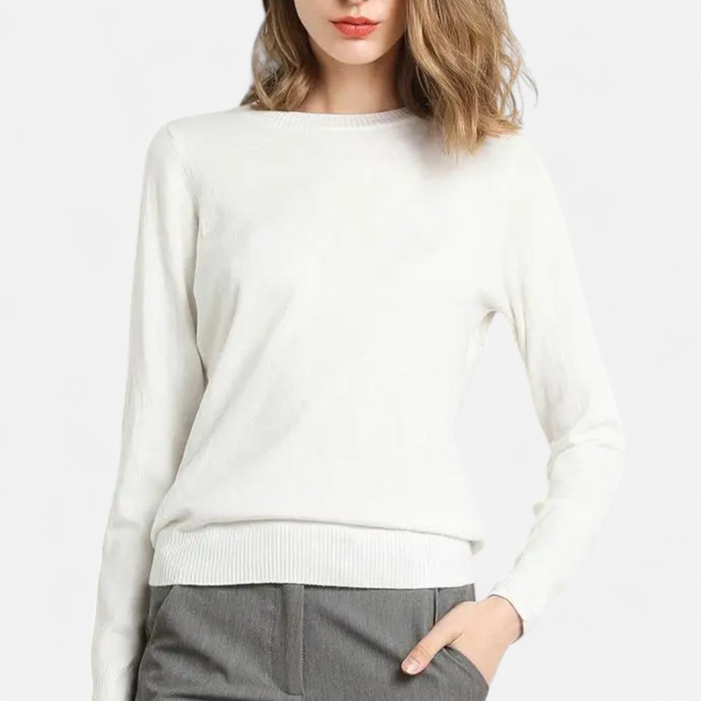 Premium Women's Merino Wool Sweater – Essential Timeless O-Neck for Smart Casual Style and Comfort | Premium Comfort Home & Lifestyle Product UK
