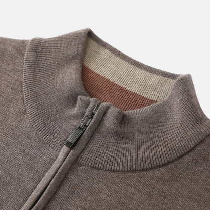 Premium Men's Merino Wool Half-Zip Sweater - Smart Heritage Style for Professional and Casual Wear | Premium Comfort Home & Lifestyle Product UK