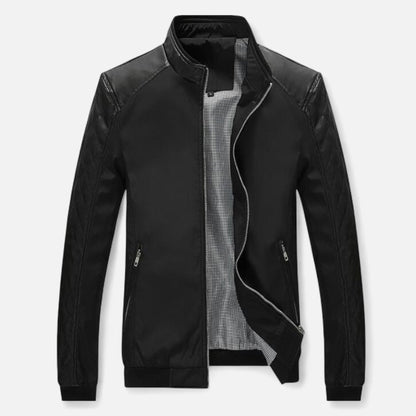 Premium Men's Leather Bomber Jacket – Smart Stand Collar for Stylish and Professional Look | Premium Comfort Home & Lifestyle Product UK