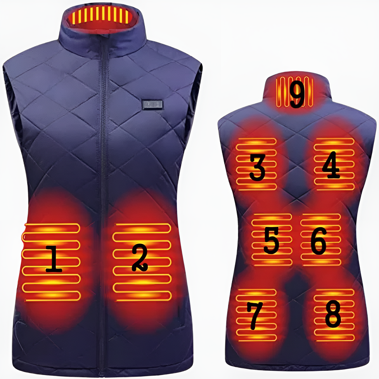 Heated Vest for Women with Dual Control & 9 Heating Zones – Warmth & Comfort for All Seasons, Perfect for Outdoor Activities