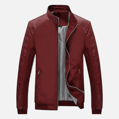 Premium Men's Leather Bomber Jacket – Smart Stand Collar for Stylish and Professional Look | Premium Comfort Home & Lifestyle Product UK