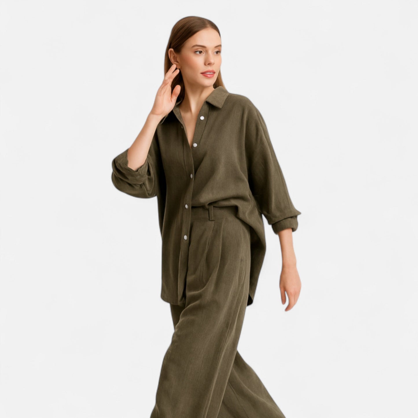 Premium Women’s Olive Linen Suit – Smart & Elegant Heritage Outfit for Professional and Casual Occasions | Premium Comfort Home & Lifestyle Product UK