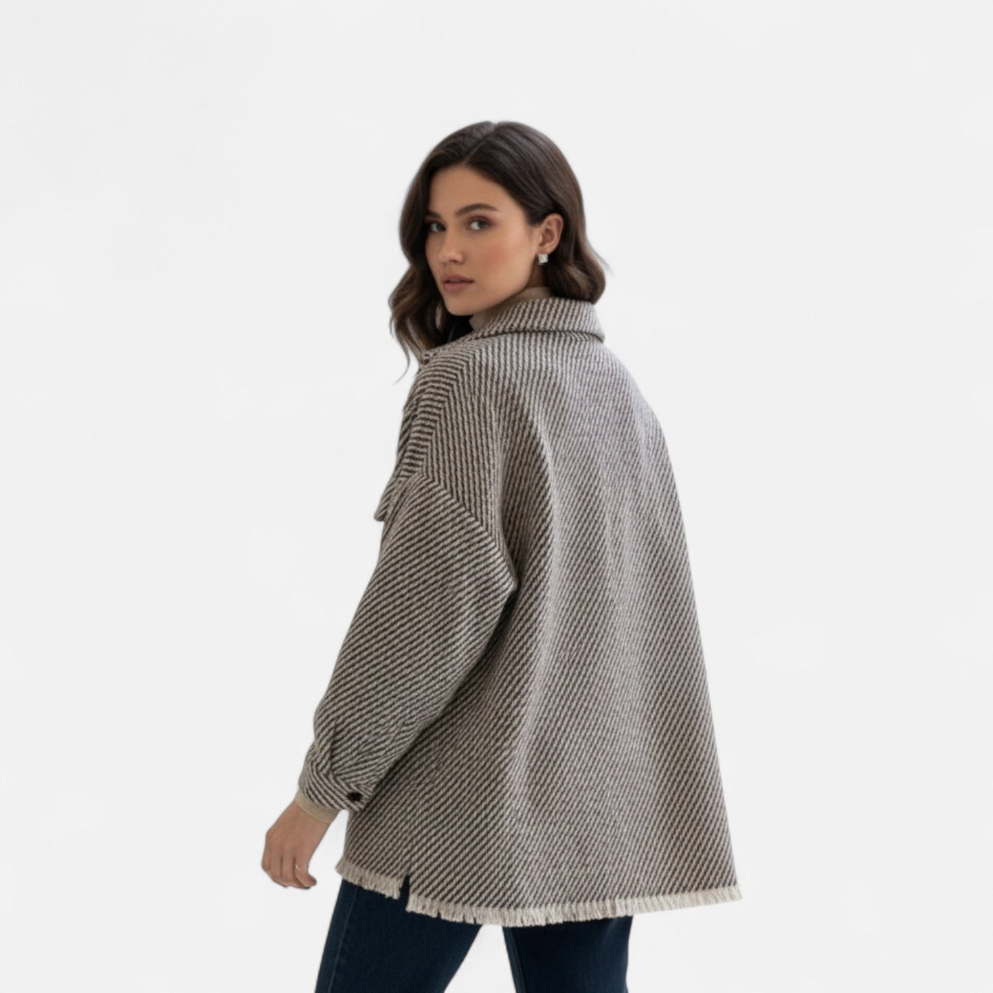 Premium Women’s Wool Jacket – Smart Grid Polo Collar for Elegant Style, Perfect for Work and Casual Wear in the UK | Premium Comfort Home & Lifestyle Product UK