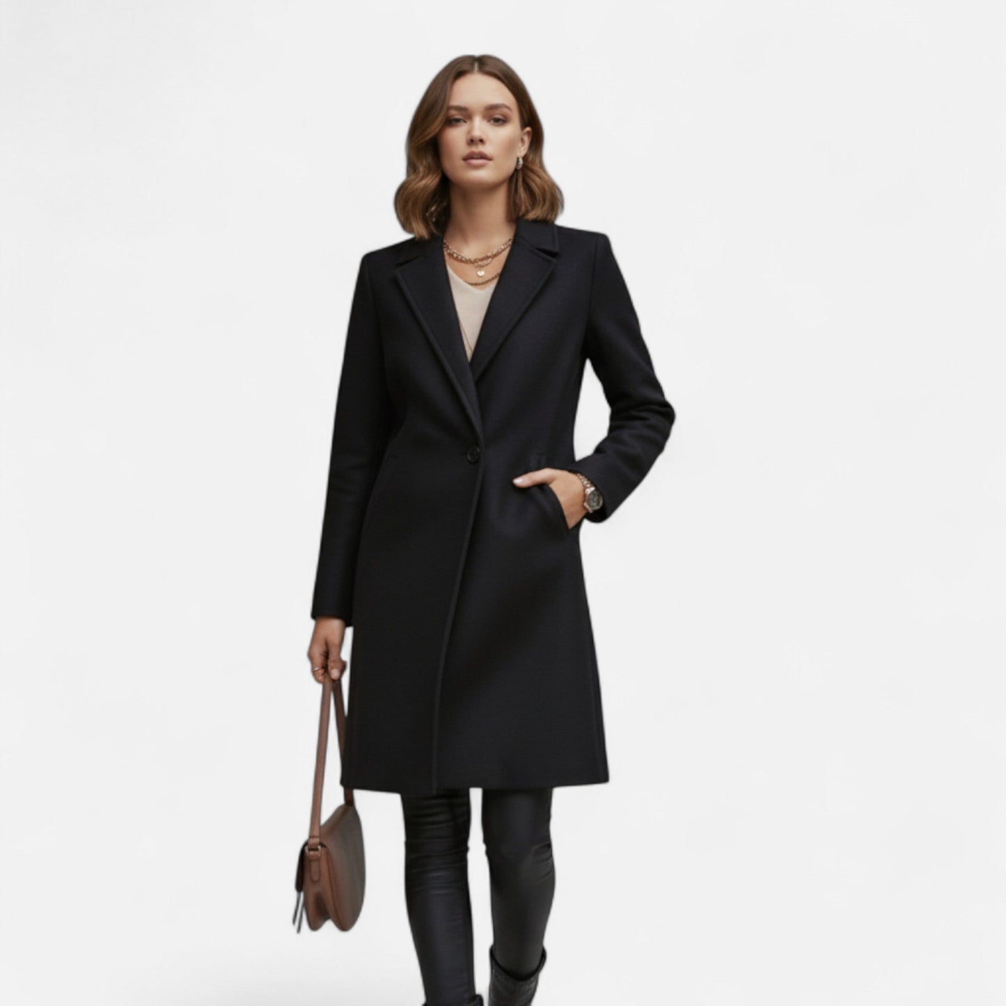 Premium Women's Winter Overcoat – Smart Lapel Collar Elegance for Professional Style and Warmth | Premium Comfort Home & Lifestyle Product UK