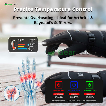 Heated Gloves for Raynaud's & Arthritis – Rechargeable Waterproof Thermal Gloves with 3 Heat Levels for Pain Relief UK