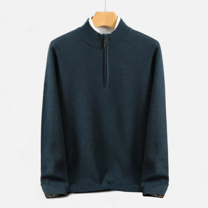 Premium Men's Merino Wool Half-Zip Sweater - Smart Heritage Style for Professional and Casual Wear | Premium Comfort Home & Lifestyle Product UK