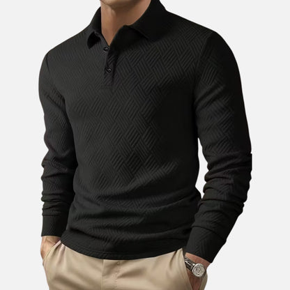 Premium Men's Long Sleeve Polo Shirt - Smart Casual Wear for Work, Golf, or Everyday Style - Essential Wardrobe Staple | Premium Comfort Home & Lifestyle Product UK