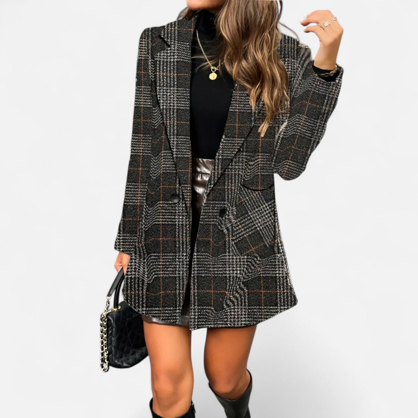 Women’s Premium Houndstooth Classic Coat – Timeless Smart Style for Professional and Casual Wear | Premium Comfort Home & Lifestyle Product UK