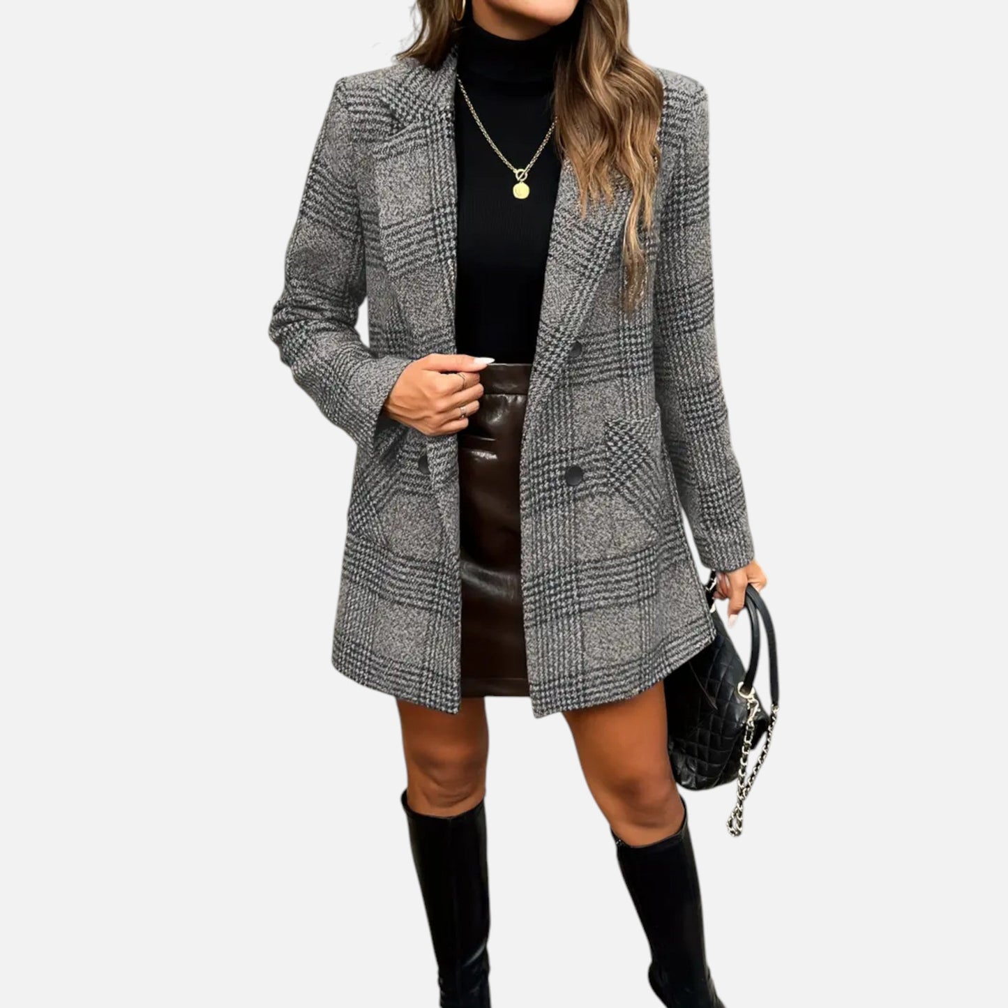 Women’s Premium Houndstooth Classic Coat – Timeless Smart Style for Professional and Casual Wear | Premium Comfort Home & Lifestyle Product UK