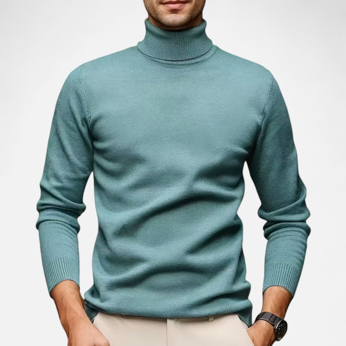 Premium Men's Casual Solid Turtleneck Sweater - Smart & Stylish Knitwear for Every Occasion - Essential Wardrobe Staple | Premium Comfort Home & Lifestyle Product UK