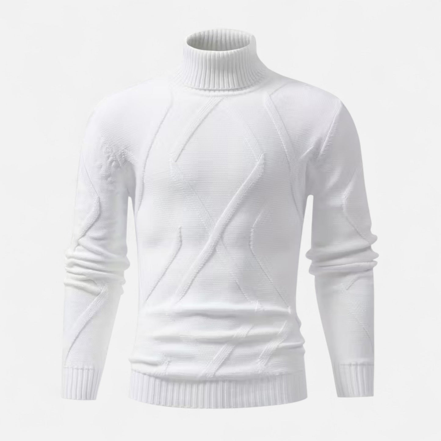 Premium Men's Rib-Knit Turtleneck Sweater - Smart Casual Knitwear for Stylish Winter Outfits - Essential Wardrobe Staple | Premium Comfort Home & Lifestyle Product UK