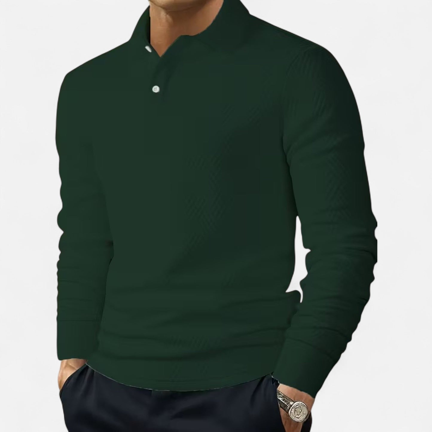 Premium Men's Long Sleeve Polo Shirt - Smart Casual Wear for Work, Golf, or Everyday Style - Essential Wardrobe Staple | Premium Comfort Home & Lifestyle Product UK