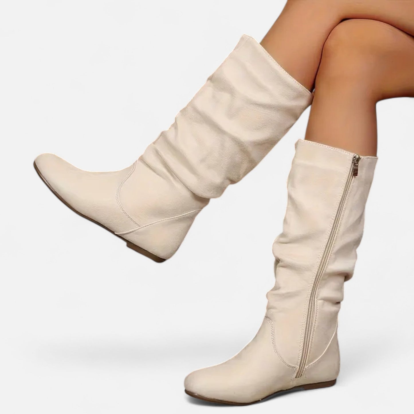 Premium Women's Mid-Calf Pleated Ankle Boots - Stylish, Comfortable, and Versatile Footwear for Every Occasion | Premium Comfort Home & Lifestyle Product UK