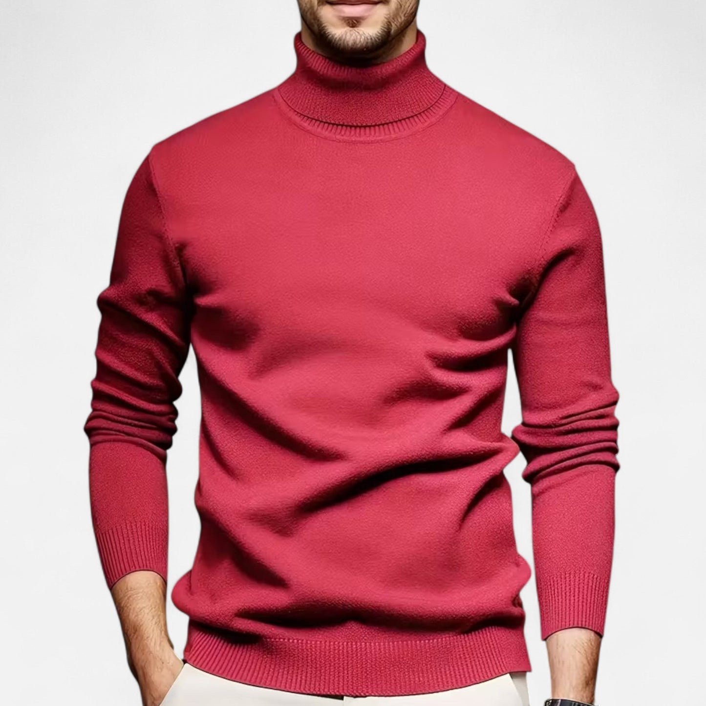 Premium Men's Casual Solid Turtleneck Sweater - Smart & Stylish Knitwear for Every Occasion - Essential Wardrobe Staple | Premium Comfort Home & Lifestyle Product UK