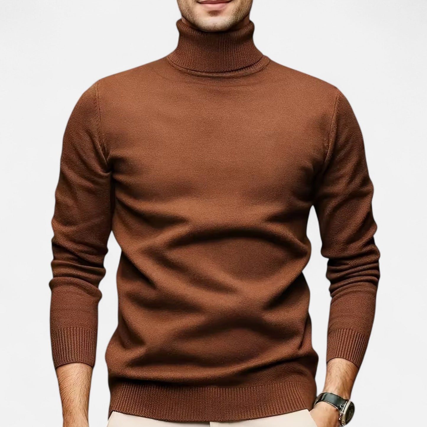 Premium Men's Casual Solid Turtleneck Sweater - Smart & Stylish Knitwear for Every Occasion - Essential Wardrobe Staple | Premium Comfort Home & Lifestyle Product UK