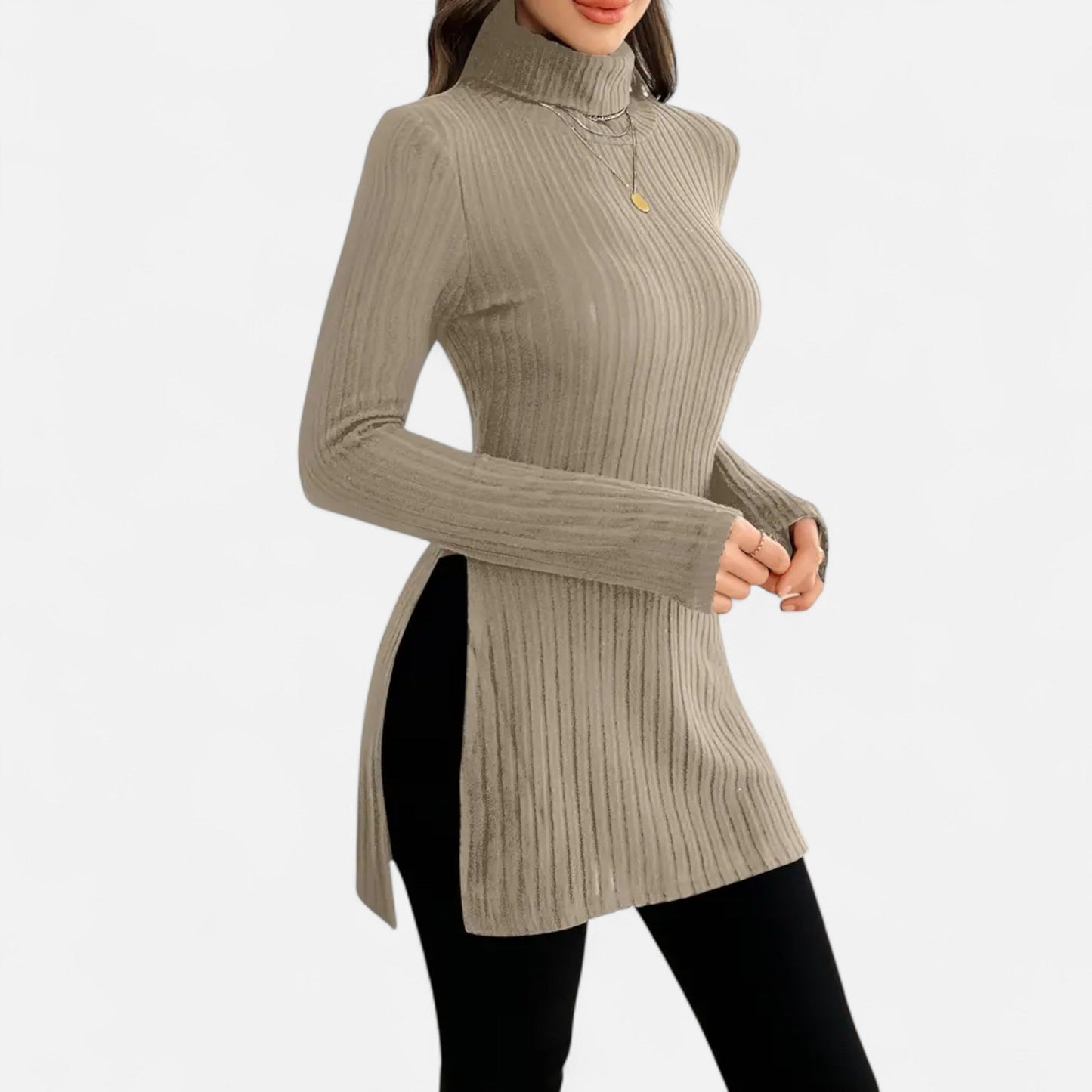 Premium Women's Ribbed High Neck Sweater – Elegant & Stylish Knitwear for Smart Casual Outfits | Premium Comfort Home & Lifestyle Product UK