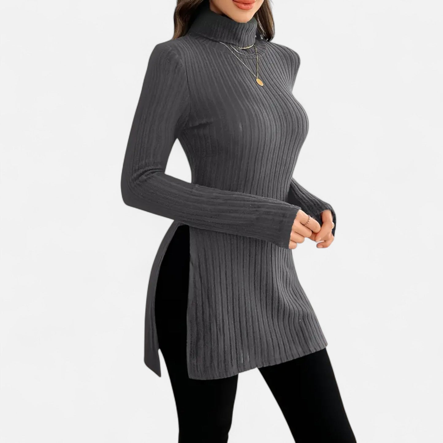 Premium Women's Ribbed High Neck Sweater – Elegant & Stylish Knitwear for Smart Casual Outfits | Premium Comfort Home & Lifestyle Product UK