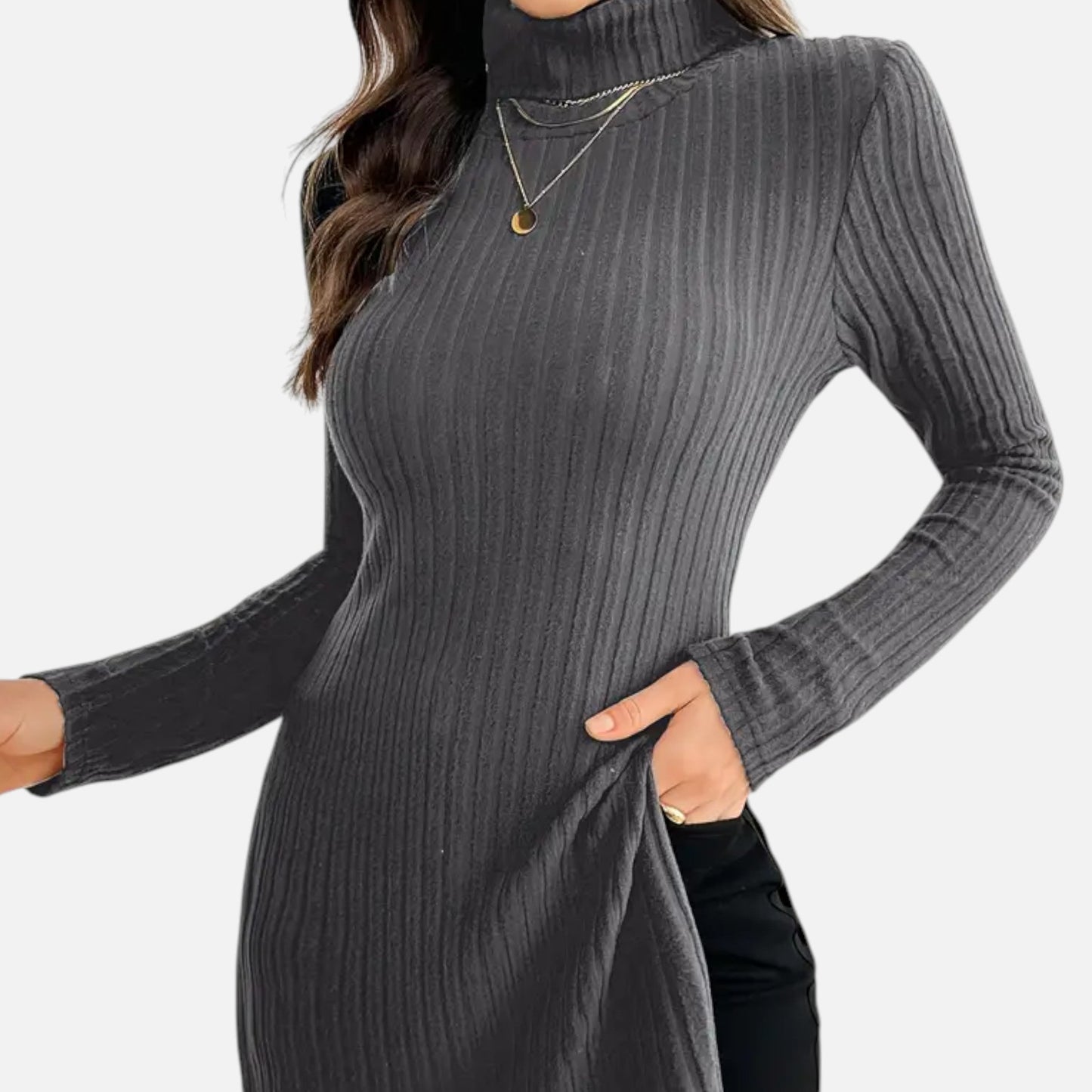 Premium Women's Ribbed High Neck Sweater – Elegant & Stylish Knitwear for Smart Casual Outfits | Premium Comfort Home & Lifestyle Product UK