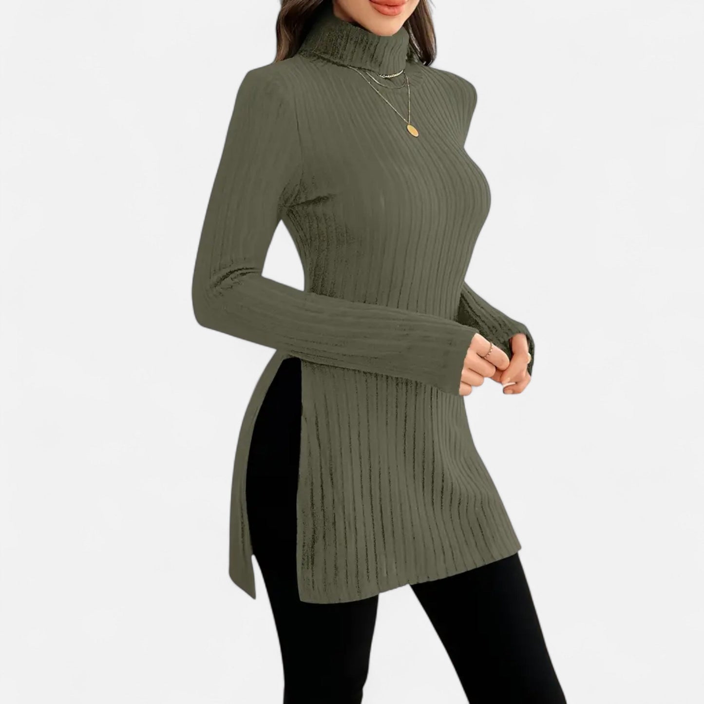 Premium Women's Ribbed High Neck Sweater – Elegant & Stylish Knitwear for Smart Casual Outfits | Premium Comfort Home & Lifestyle Product UK