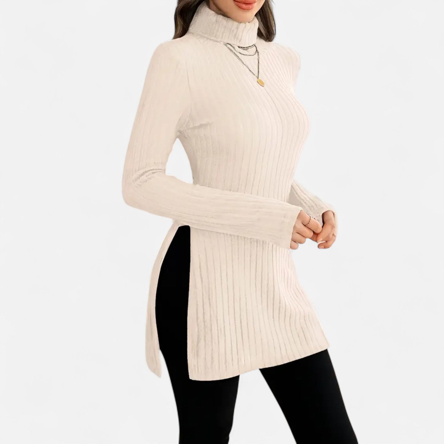 Premium Women's Ribbed High Neck Sweater – Elegant & Stylish Knitwear for Smart Casual Outfits | Premium Comfort Home & Lifestyle Product UK