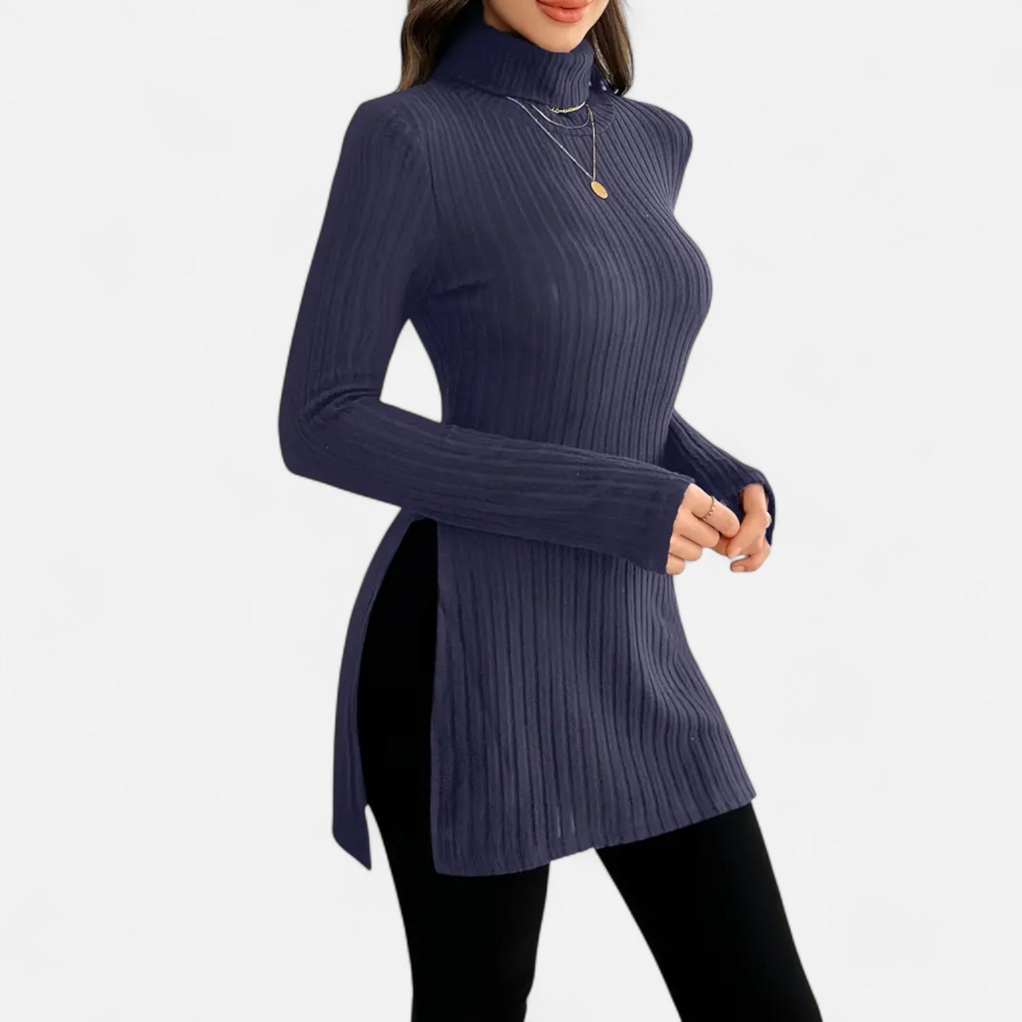 Premium Women's Ribbed High Neck Sweater – Elegant & Stylish Knitwear for Smart Casual Outfits | Premium Comfort Home & Lifestyle Product UK