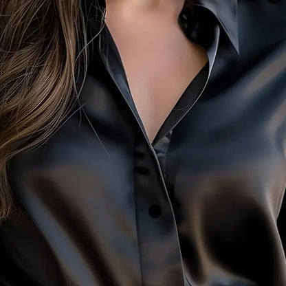 Premium Women's Satin Long Sleeve Blouse – Elegant Smart Top for Professional and Casual Wear | Premium Comfort Home & Lifestyle Product UK