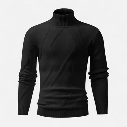 Premium Men's Rib-Knit Turtleneck Sweater - Smart Casual Knitwear for Stylish Winter Outfits - Essential Wardrobe Staple | Premium Comfort Home & Lifestyle Product UK