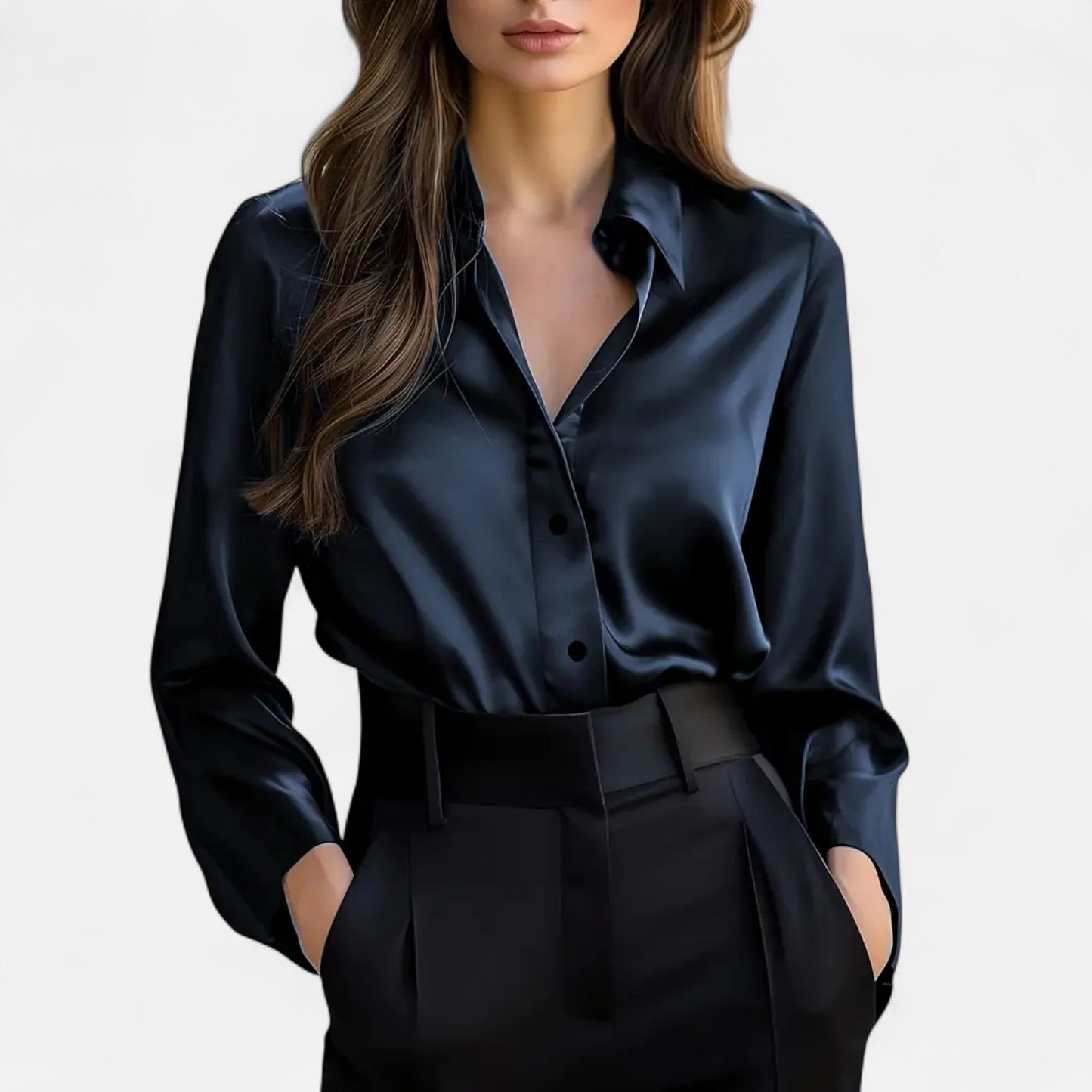 Premium Women's Satin Long Sleeve Blouse – Elegant Smart Top for Professional and Casual Wear | Premium Comfort Home & Lifestyle Product UK