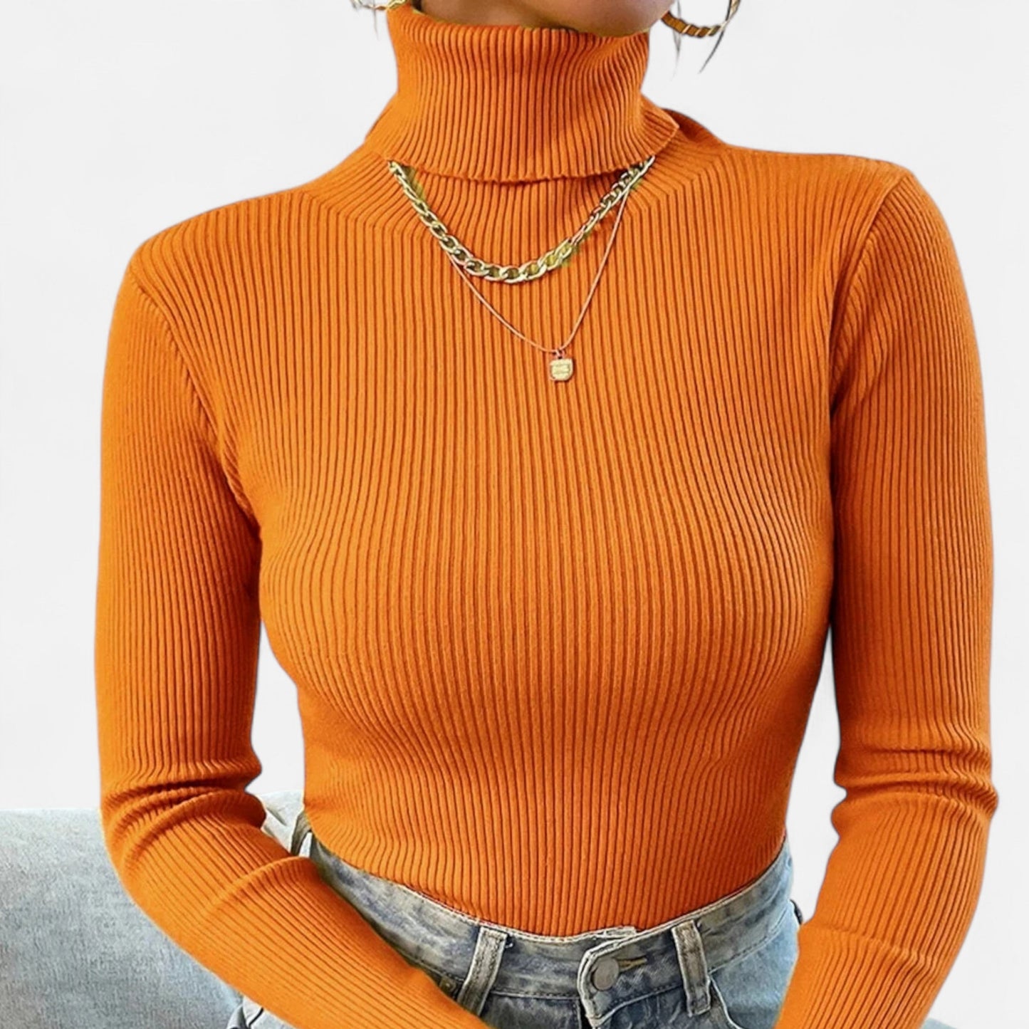 Premium Women's Ribbed Turtleneck Sweater – Essential Foldover Winter Top for Smart Casual Elegance | Premium Comfort Home & Lifestyle Product UK