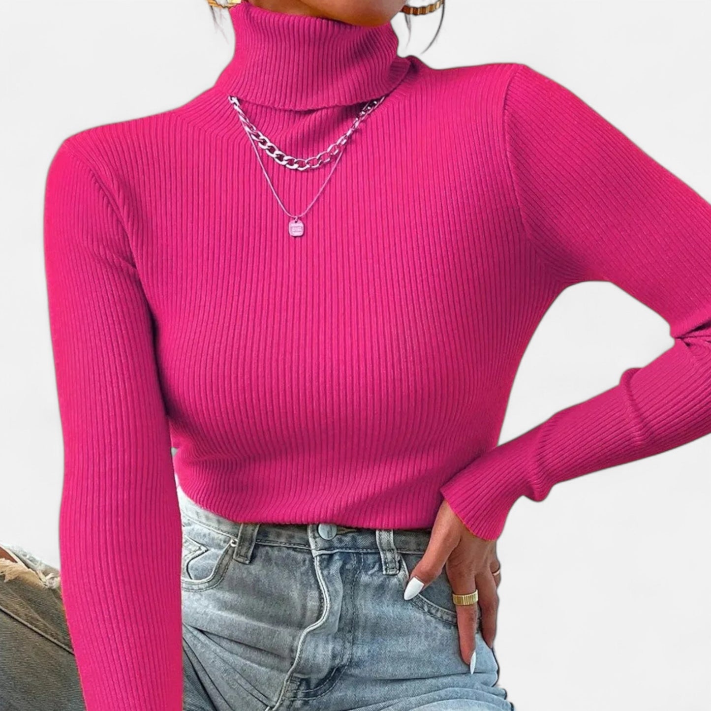 Premium Women's Ribbed Turtleneck Sweater – Essential Foldover Winter Top for Smart Casual Elegance | Premium Comfort Home & Lifestyle Product UK