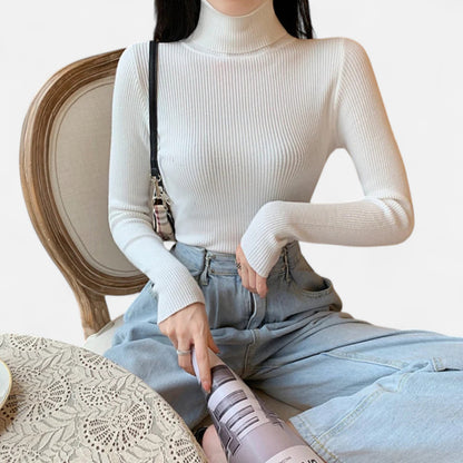 Premium Women's Ribbed Turtleneck Sweater – Essential Foldover Winter Top for Smart Casual Elegance | Premium Comfort Home & Lifestyle Product UK